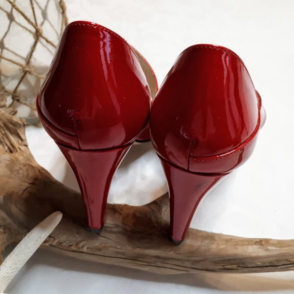 Roberto Capucci Firenze Red Patent Open Toe Shoes - Picture 12 of 15